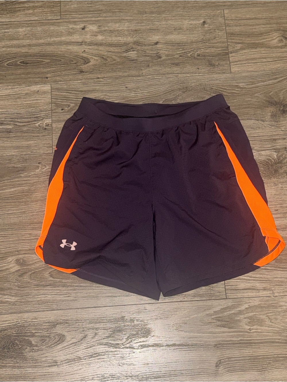 Under Armour Men's Black Shorts with Orange Panels